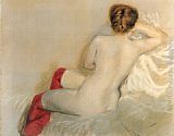Giuseppe de Nittis Nudo con le Calze Rosse painting